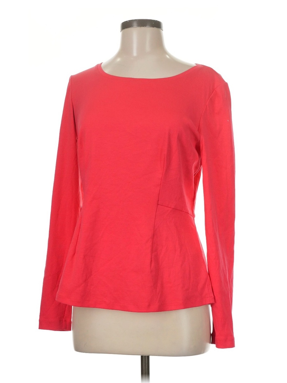 Lafayette 148 New York Long Sleeve Peplum Top in Coral